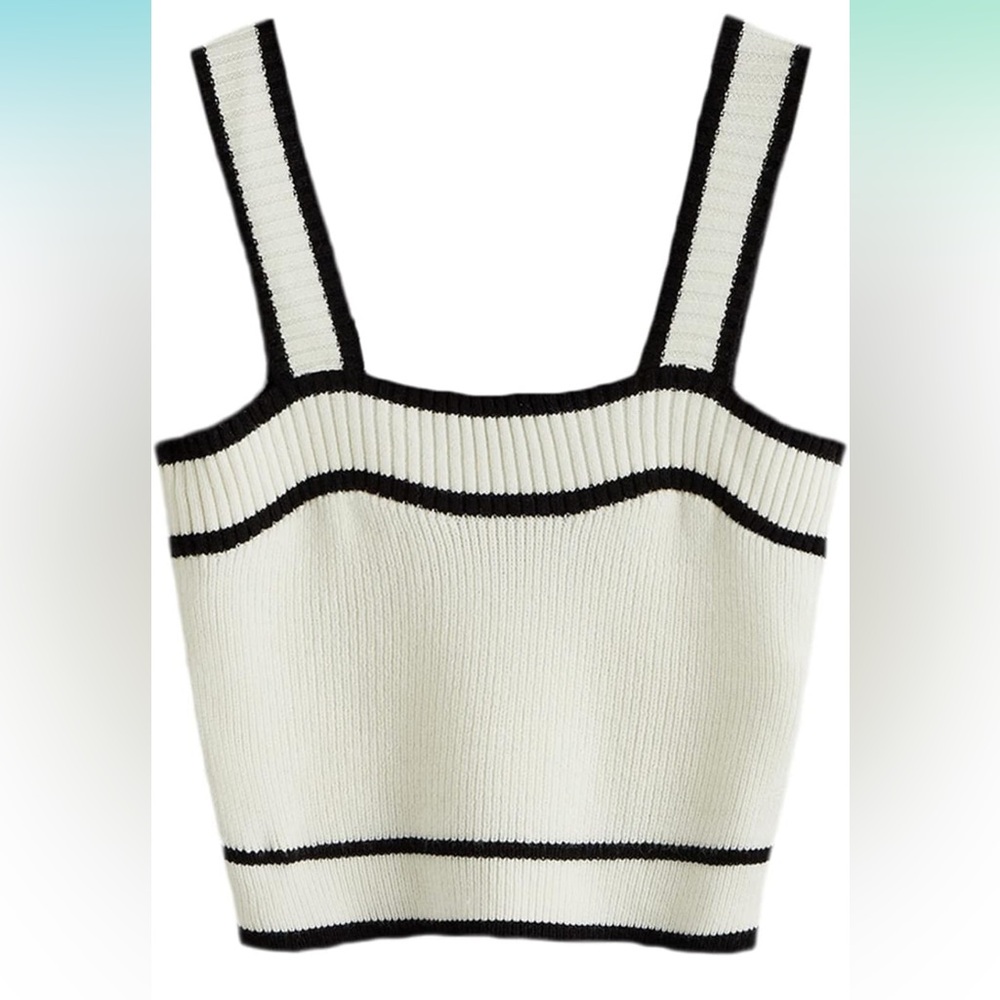 Chic Black and White Crop Top